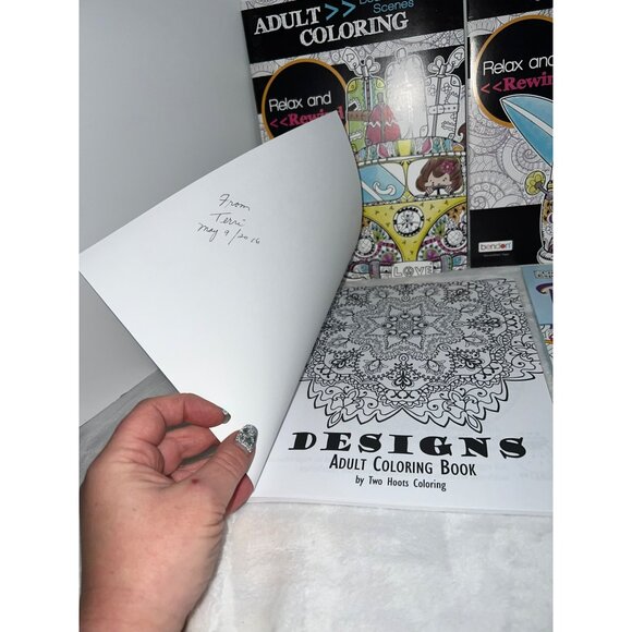 New Adult Mandalas and Designs Coloring Books Set of 5 - Picture 4 of 7